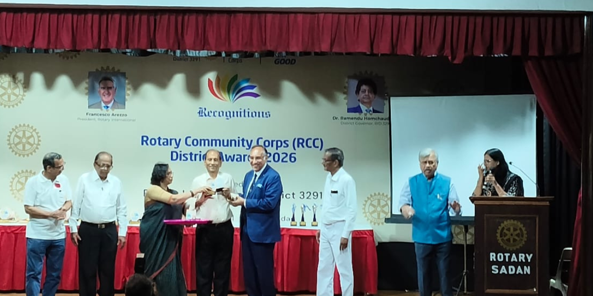 Sonartari Honoured with RCC District 3291 Award for Excellence in Community Development